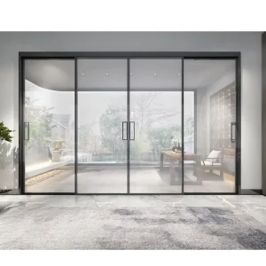China Manufacturer Small Apartment Narrow Balcony Space-Saving Slim Aluminum Panoramic Sliding Glass Doors