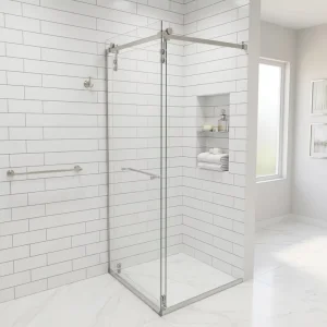 China Modern Walk-in Shower Enclosure Supplier Frameless Sliding Shower Door Leak-proof Tempered Clear Glass Bathroom Villa