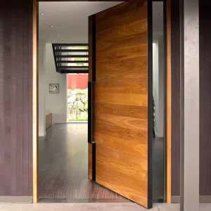 China Pivot Wood Front Entry Door Modern Wooden Design