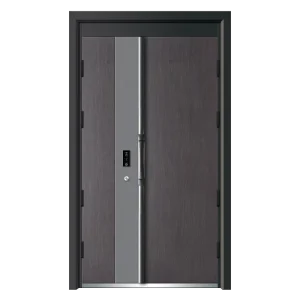 China Supplier Modern Exterior House Front Doors Cold Rolled Steel Main Interior Security Door Double Design Smart Lock