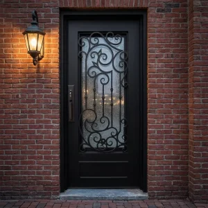 China Supplier Wrought Iron Single Main Entrance Door for Apartments