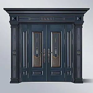 Chinese Classic Zinc Alloy Double House Entrance Door for Villa Main Gate