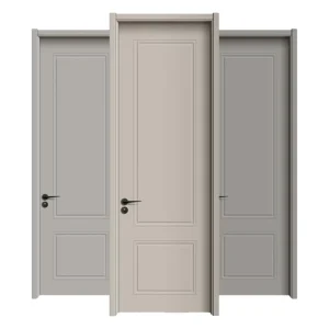 Chinese-Inspired Modern Solid Wood Core Carbon Composite Indoor Door for Apartments Hotels Villas