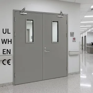 Chinese Modern Medical Fire-Resistant Flush Interior Steel Safety Exit Door for Hospitals