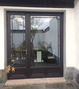 Chinese-Style Aluminum Alloy Swing Door and Window System, Windproof, for Commercial Villas and Courtyards