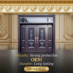 Chinese-Style Cast Aluminum Double Swing Villa Door with Anti-Theft Design for Indoor and Outdoor Use