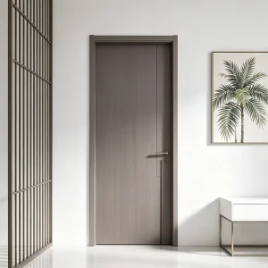 Chinese Style Paint-Free Solid Wood Interior Door with Frame, Noise-Reducing Hidden Composite Design for Homes and Hotels