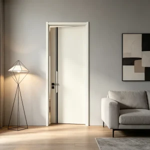 Chinese-Style WPC PVC Wood Interior Door Sound Insulated for Bedroom and Kitchen