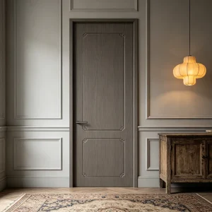 Chinese Style Waterproof Side-Opening Wooden Bathroom Door, Acoustic and Fire Rated