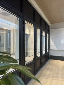 Chinese-Style Windproof Aluminum Alloy Villa Swing Door with Broken Bridge and Custom Size and Color for Commercial Use