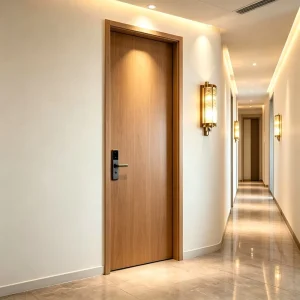 Class B Fireproof Villa Bathroom Hotel Suite 46dB Acoustic Soundproof T-Type Double Rebate Composite Door