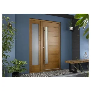 Classic American-Style Carved Solid Wood Villa Exterior Entrance Door
