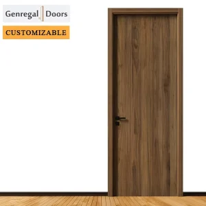 Classic Modern Interior Solid Wood Paint Veneer Swing Door with Frame Sound Insulation for Hotels