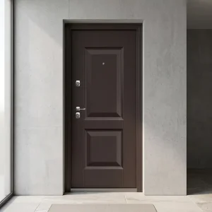 Classic Recessed Panel Steel and MDF Single Entry Security Door, Soundproof and Windproof