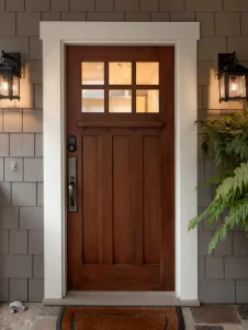 Classic Solid Wood Natural Oak Entry Door for Home and Hotel Rooms