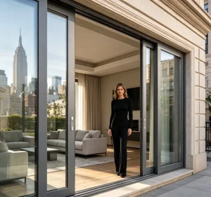 Classic Thickened Aluminum Sliding Door with Sound Insulation Glass for Interior Kitchen and School Use Custom Sizes