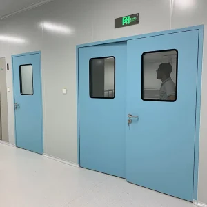 Clean Room Double Swing Door Minimalist Design Finished ISO 14644 Standard Antibacterial Well Sealed Workshop Use OEM Available