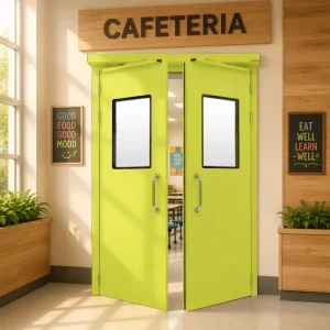 Cleanroom Aluminum Alloy Double-Action Swing Door with Thermal Insulation and Manual Opening for Food Factories and Hospitals