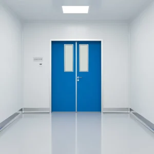 Cleanroom Swing Door With Double Glass Observation Window Stainless Steel GMP Airtight Medical Hermetic Door