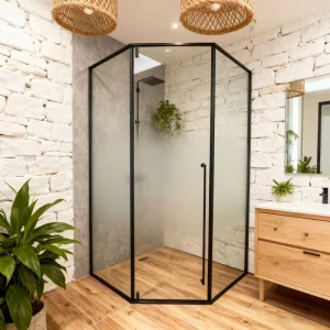 Clear 8mm Tempered Glass Shower Enclosure with Diamond Style and 304 Stainless Steel Frame for Hotel Use