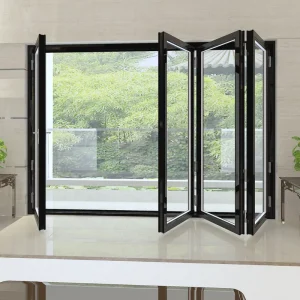 Clearview Bifold Accordion Aluminum Door for Exterior Bathrooms and Patios