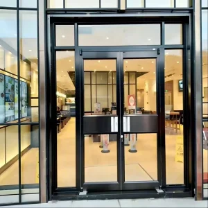 Commercial Aluminum Alloy Double-Door Double-Layer Tempered Glass Swing Entrance Door