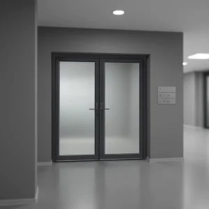 Commercial Aluminum-Frame Double-Glazed Swing Door with Sound Insulation for Living Room Entry