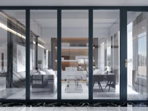 Commercial Aluminum Sliding Door Glass Patio Doors Modern Interior Exterior For Houses Waterproof
