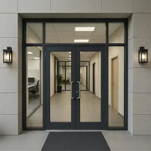 Commercial Aluminum Storefront Glass Doors Exterior French Design for Outdoor Use