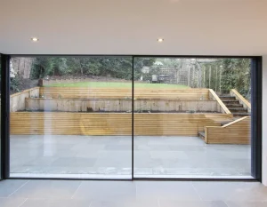 Commercial Automatic Glass Sliding Door with Aluminum Frame, Windproof and Waterproof