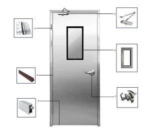 Commercial Building Security Door Hotel Metal Fireproof Fire Rated Emergency Exit Door