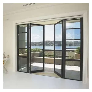 Commercial Corner Accordion Folding Door Aluminum Frame Bifold Door for Residential Modular House