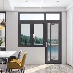 Commercial Exterior Metal Frame Glass Casement Swing Door