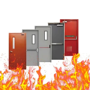 Commercial Galvanized Hollow Metal Steel Fire-Rated Safety Door
