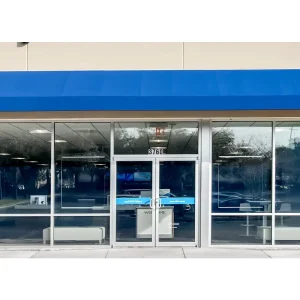Commercial Glass and Steel Storefront Door 2-Panel Swing Safety Entrance Door