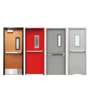 Commercial Hollow Metal Fire Door Frame Fireproof Welded Steel Door