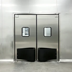Commercial Kitchen Stainless Steel Heat-Resistant Double Swing Traffic Door for Hot Cooking Areas