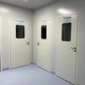 Commercial Pharmaceutical Hermetic Steel Swing Door, Dust-Resistant, for Cleanrooms, Workshops, Warehouses, and Supermarkets