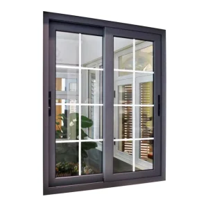 Commercial Tinted Double-Glazed Aluminum Sliding Windows and Doors, Champagne/Bronze Color