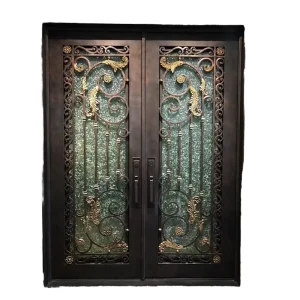 Commercial Wrought Iron and Glass Entry Door for Main Entrance