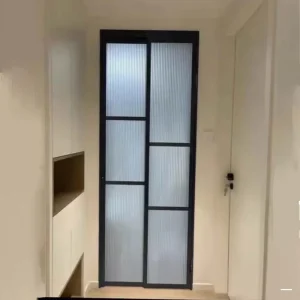 Compact Grey Aluminum PT Swing Sliding Door with Double Low-E Glass for Space-Limited Balconies and Kitchens