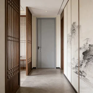 Composite Cherry Wood Interior Living Room Door, Fireproof, Solid Wood
