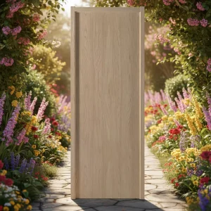 Composite Solid Wood Door PVC Finish Water Resistant Minimalist Design Customizable Color Size Interior Use for Villa Bedroom