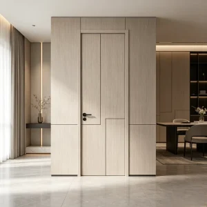 Composite Solid Wood Interior Door Silent Painted Wooden Door for Hotel Projects and Bedrooms