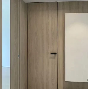 Concealed-Frame Frameless Interior Flush Slab Door with Wood Finish