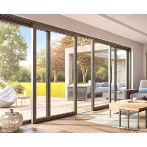 Concealed Stacking Aluminum Sliding Pocket Door with Hidden Glass for Interior and Patio Use