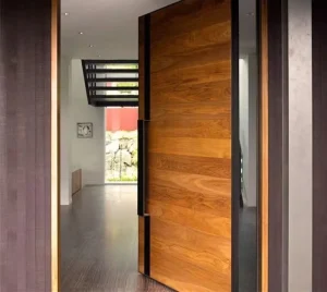 Contemporary American Style Solid Wood Exterior Pivot Entry Door