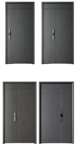 Contemporary Cast Aluminum and Stainless Steel Fire-Prevention Villa Commercial Exterior Door