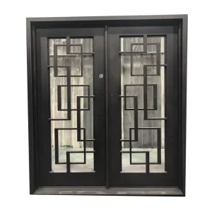 Contemporary Exterior Arch-Top Entry Swing Double Door