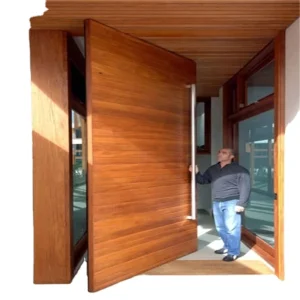 Contemporary Exterior Hardwood Pivot Doors Modern Entry Oak Doors for Sale